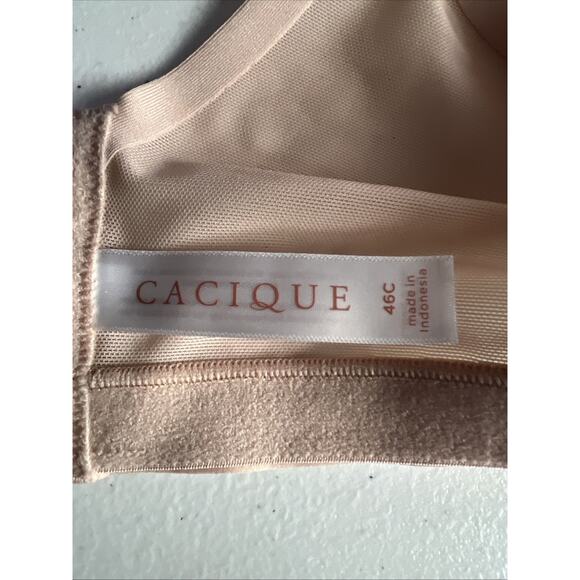 Cacique Lane Bryant 46 C Balconette lightly lined demi bra size 46C Nude - Picture 12 of 15